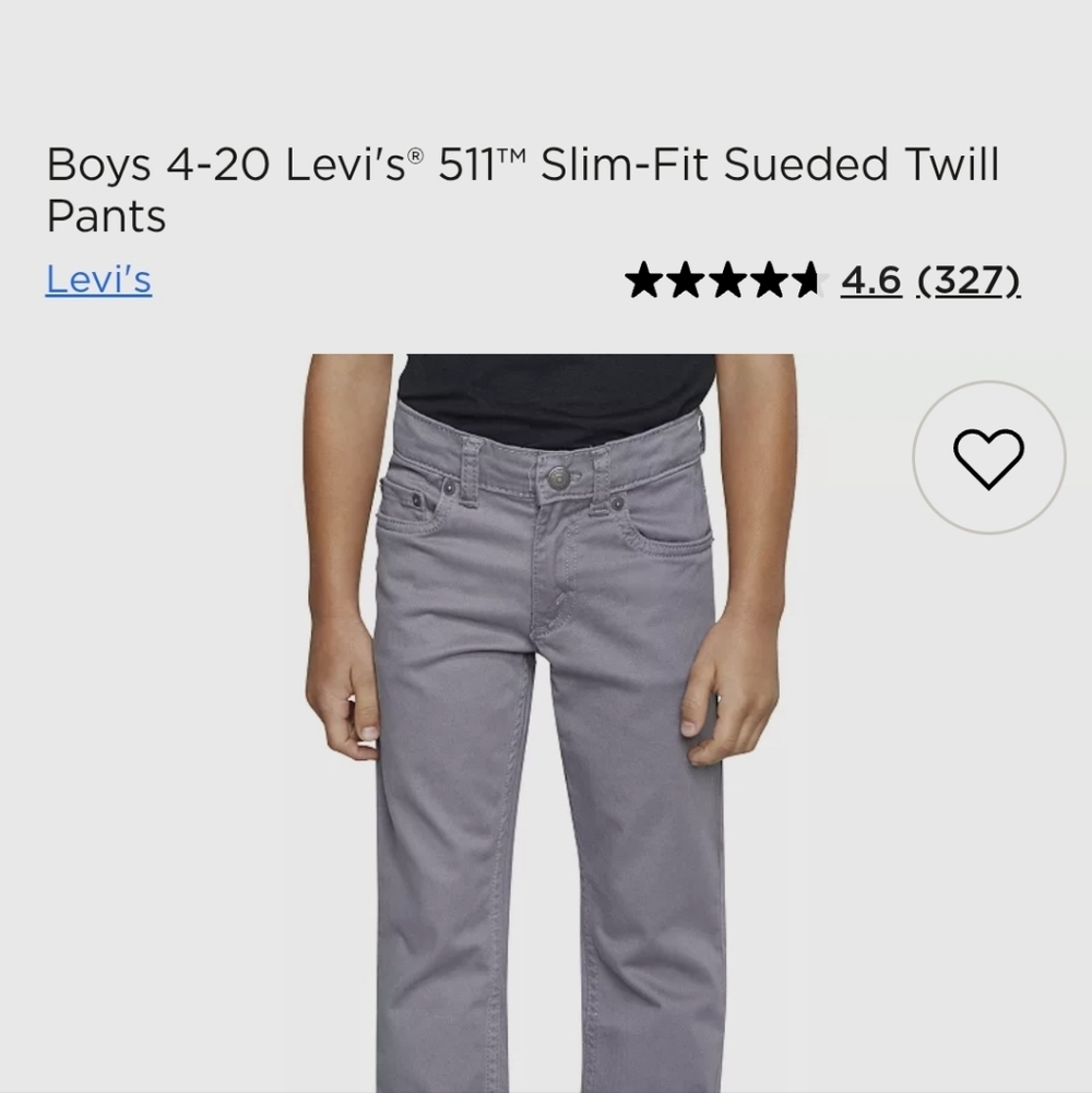 Levi 511 Slim Fit Sueded Twill Jeans Boy's Size 14 - Picture 6 of 10